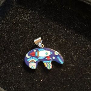 Space-Themed Blue Pendant